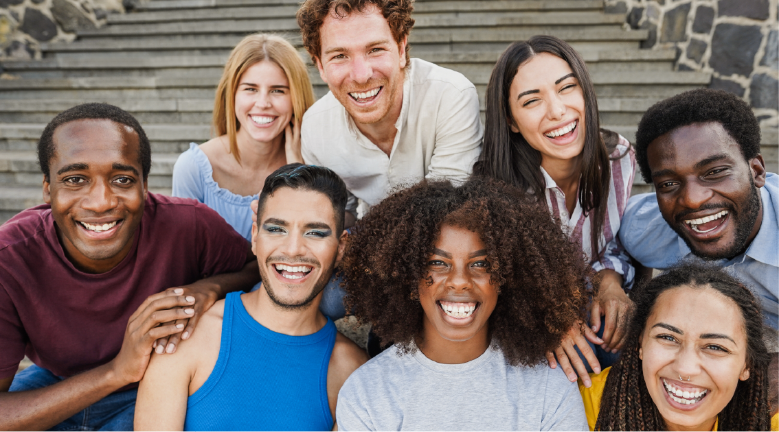 Group photo of people smiling